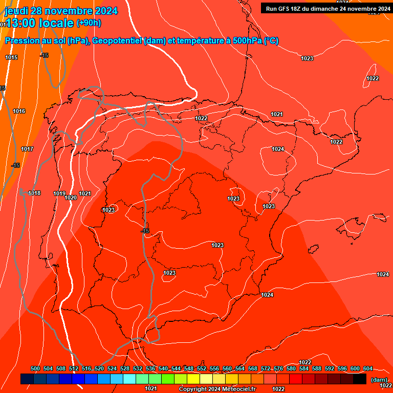 Modele GFS - Carte prvisions 