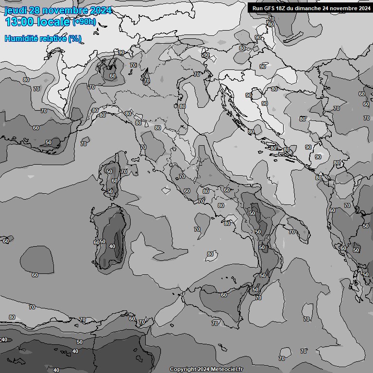 Modele GFS - Carte prvisions 