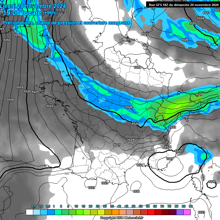 Modele GFS - Carte prvisions 