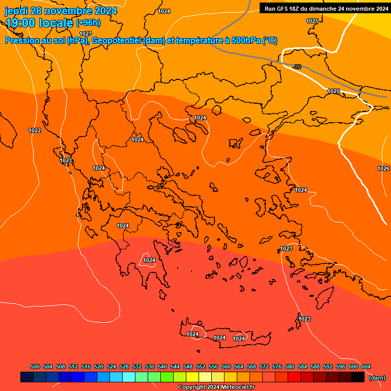 Modele GFS - Carte prvisions 