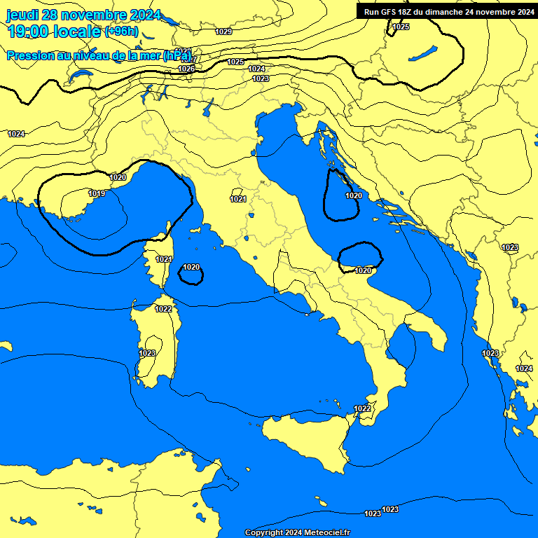 Modele GFS - Carte prvisions 