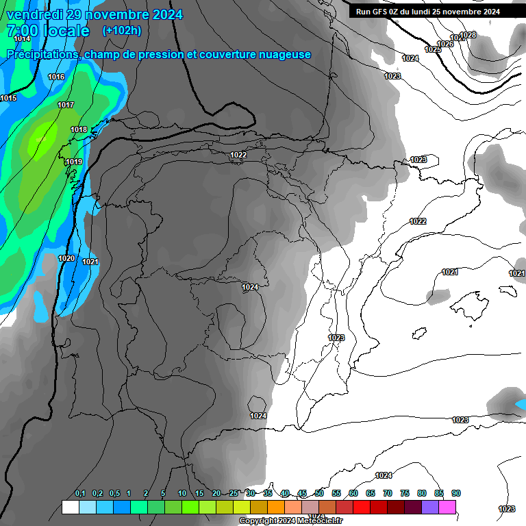 Modele GFS - Carte prvisions 