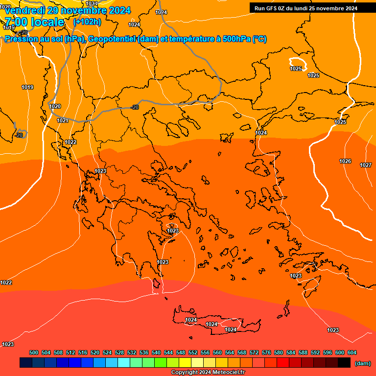 Modele GFS - Carte prvisions 