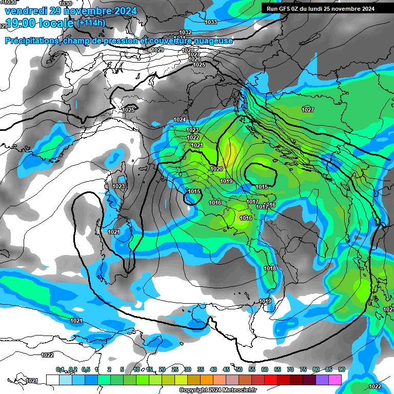 Modele GFS - Carte prvisions 