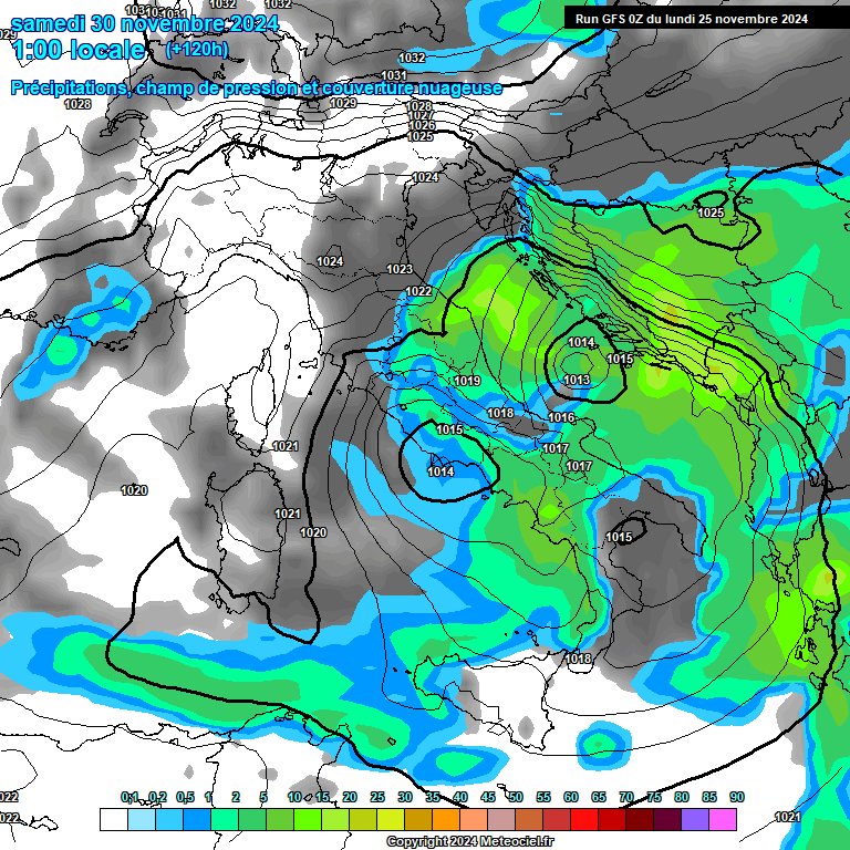 Modele GFS - Carte prvisions 