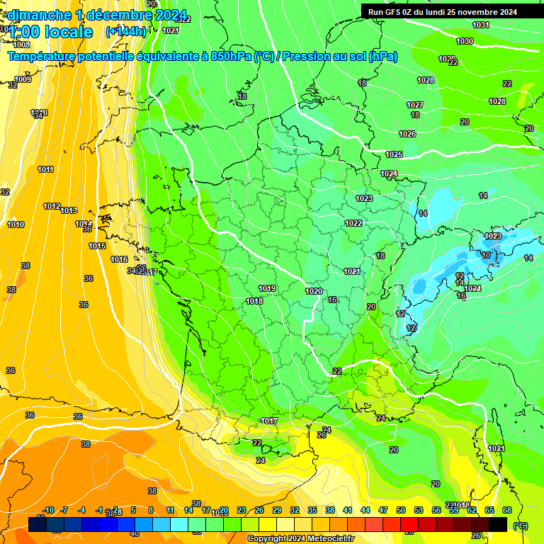 Modele GFS - Carte prvisions 