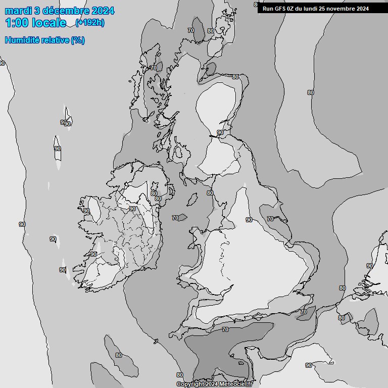 Modele GFS - Carte prvisions 