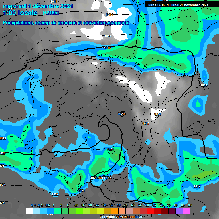 Modele GFS - Carte prvisions 