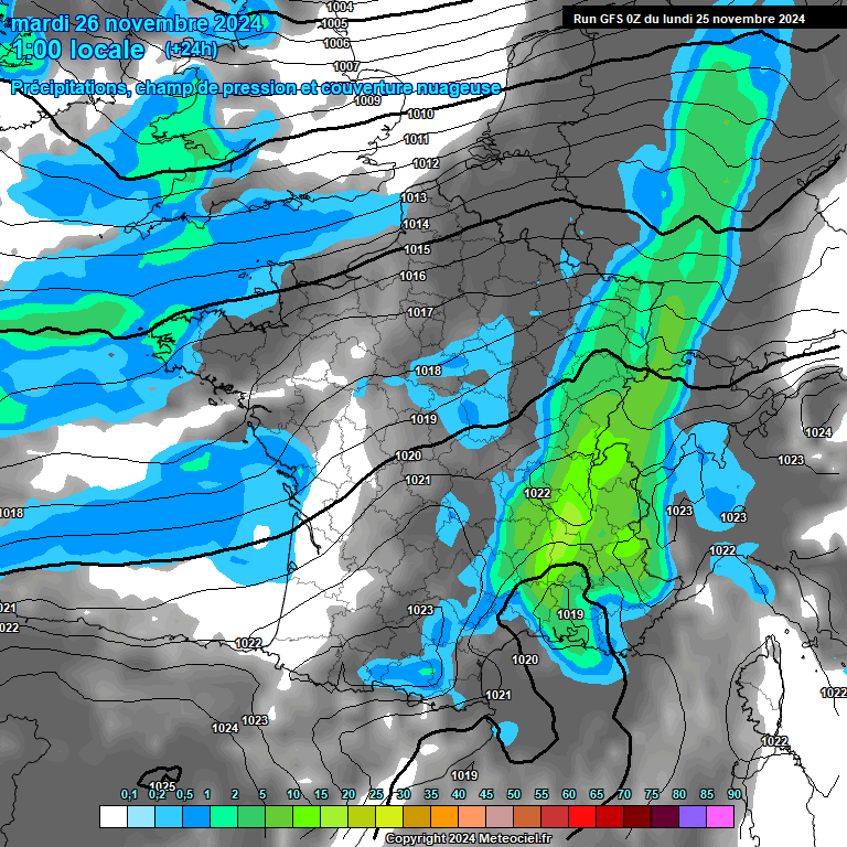 Modele GFS - Carte prvisions 