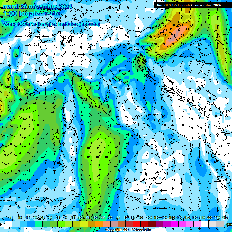 Modele GFS - Carte prvisions 