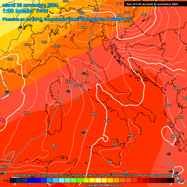 Modele GFS - Carte prvisions 