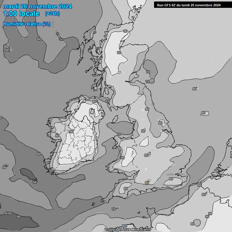 Modele GFS - Carte prvisions 