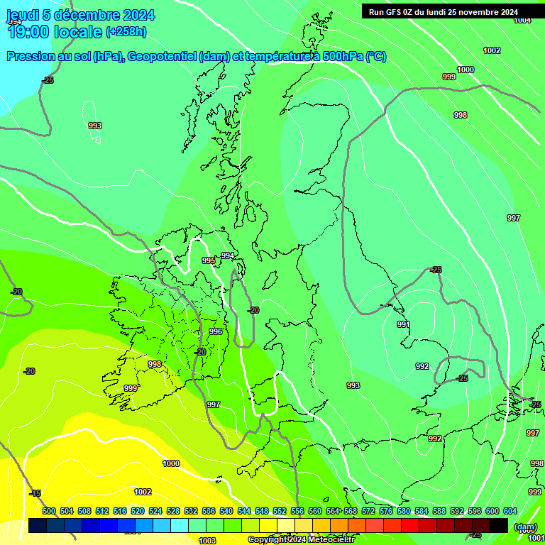 Modele GFS - Carte prvisions 