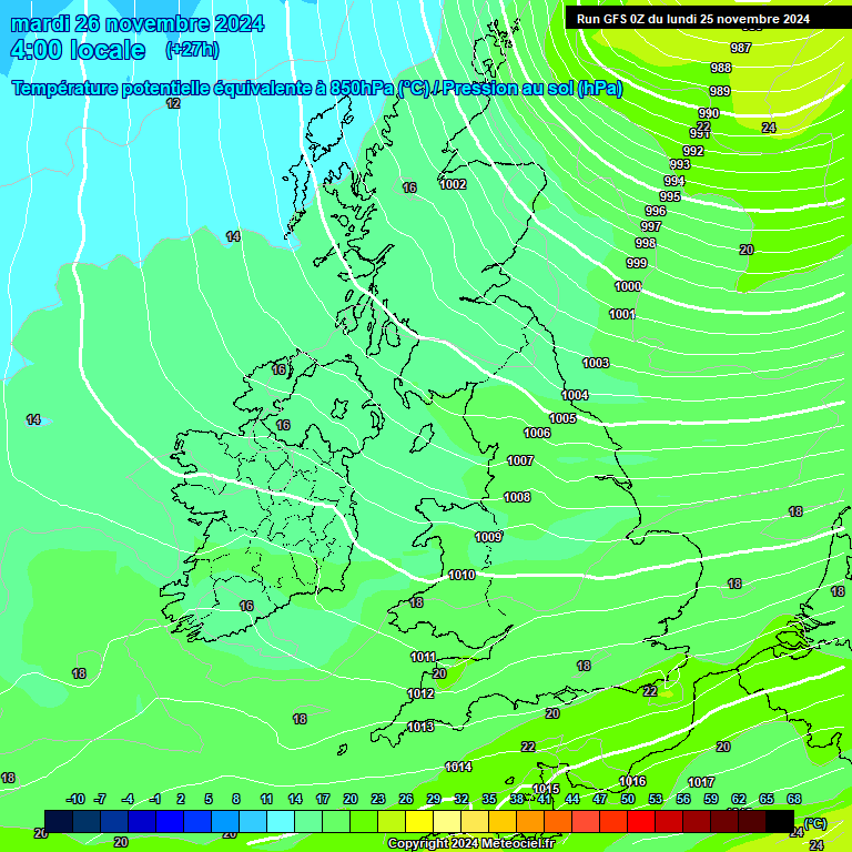 Modele GFS - Carte prvisions 