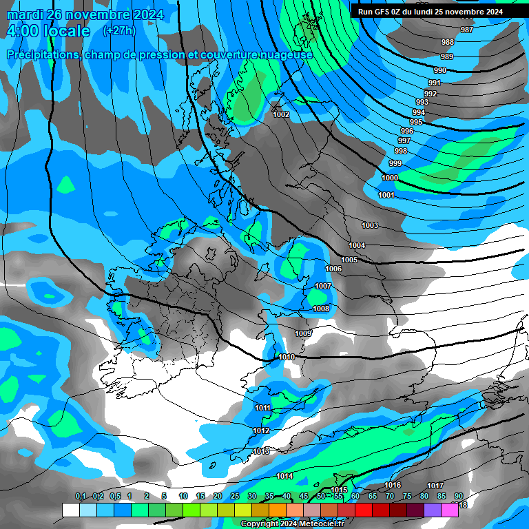 Modele GFS - Carte prvisions 