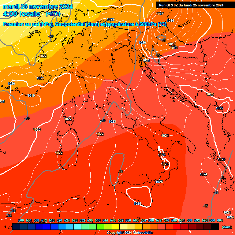 Modele GFS - Carte prvisions 