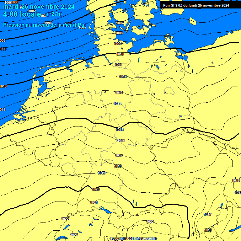 Modele GFS - Carte prvisions 