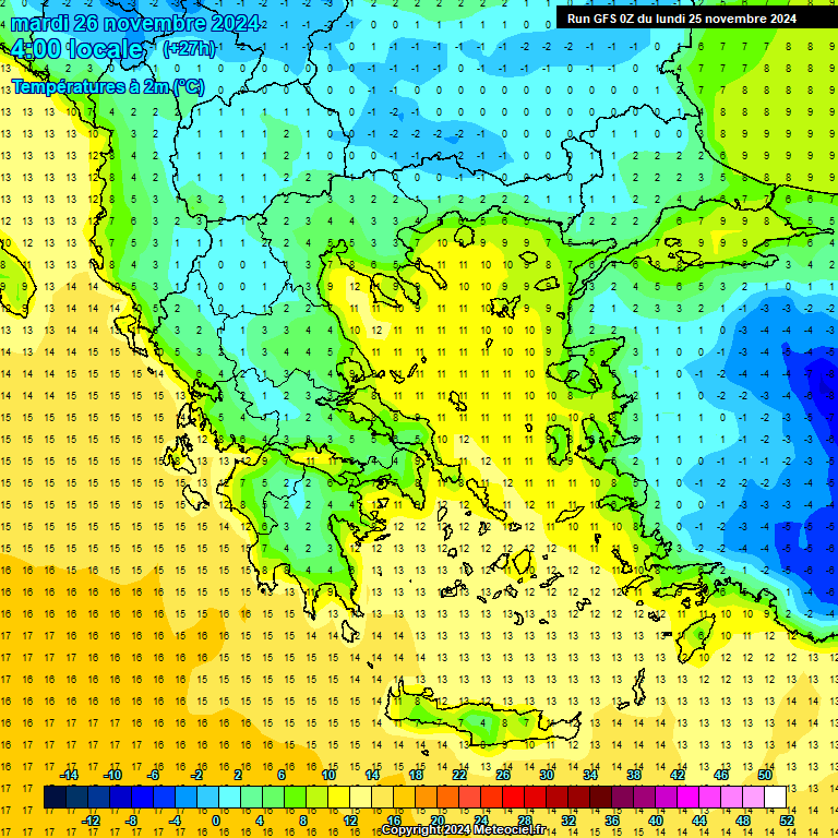 Modele GFS - Carte prvisions 