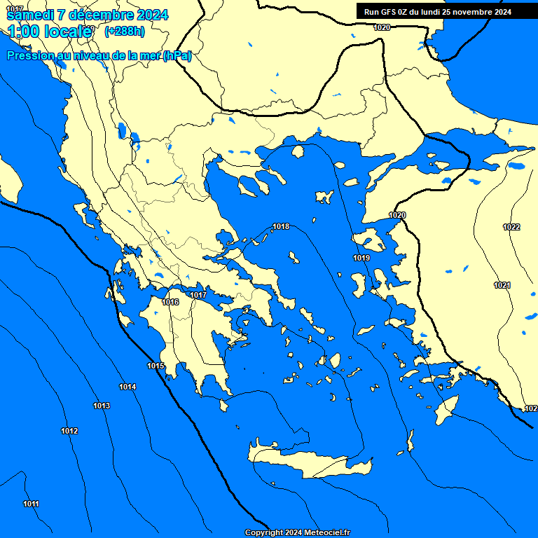 Modele GFS - Carte prvisions 