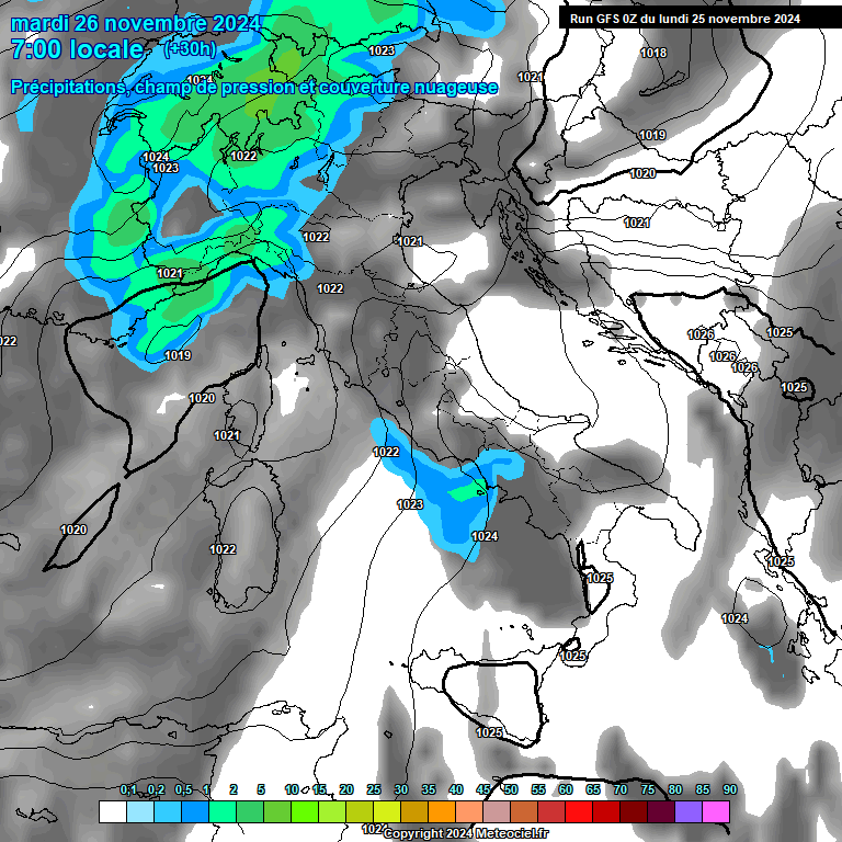 Modele GFS - Carte prvisions 