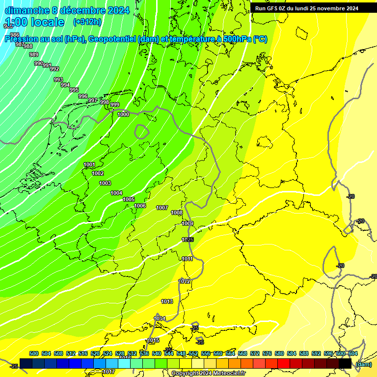 Modele GFS - Carte prvisions 