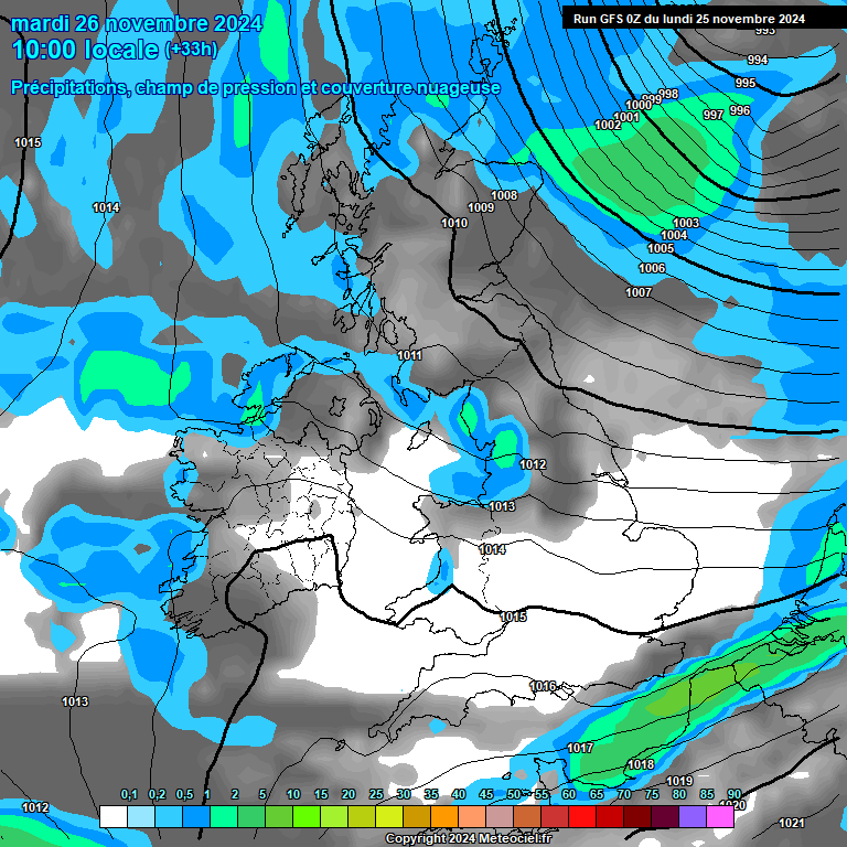 Modele GFS - Carte prvisions 