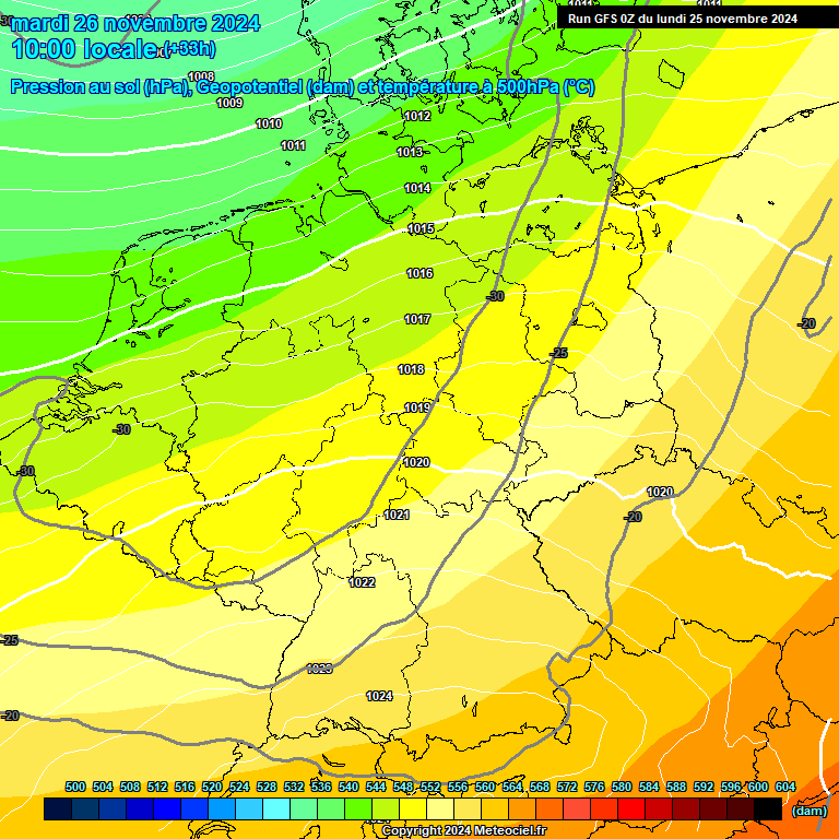 Modele GFS - Carte prvisions 