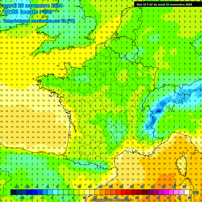 Modele GFS - Carte prvisions 