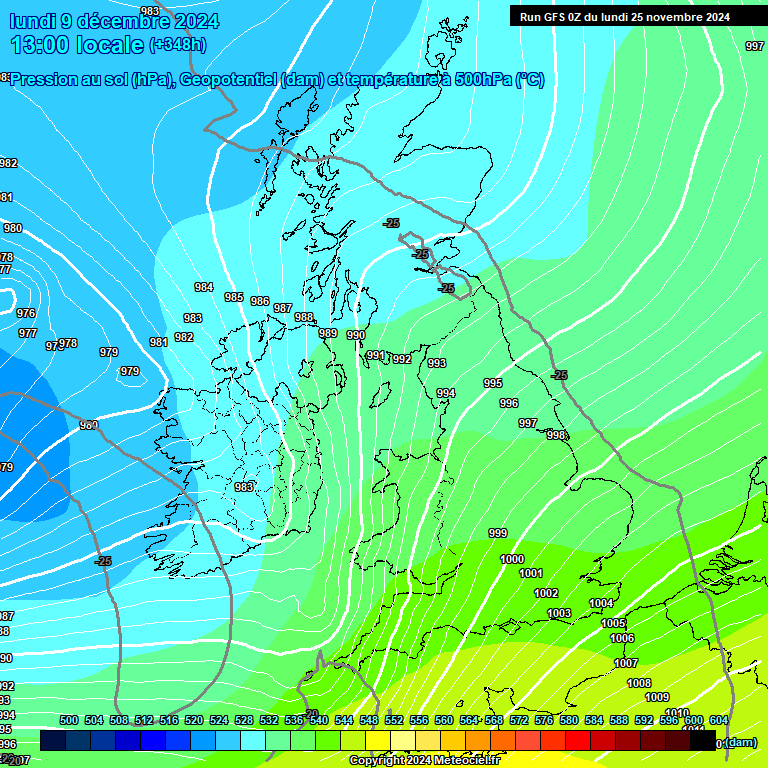 Modele GFS - Carte prvisions 