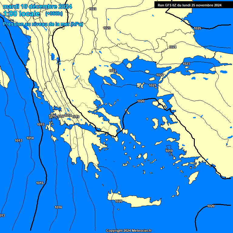 Modele GFS - Carte prvisions 