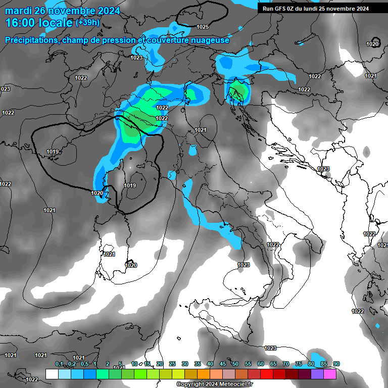 Modele GFS - Carte prvisions 