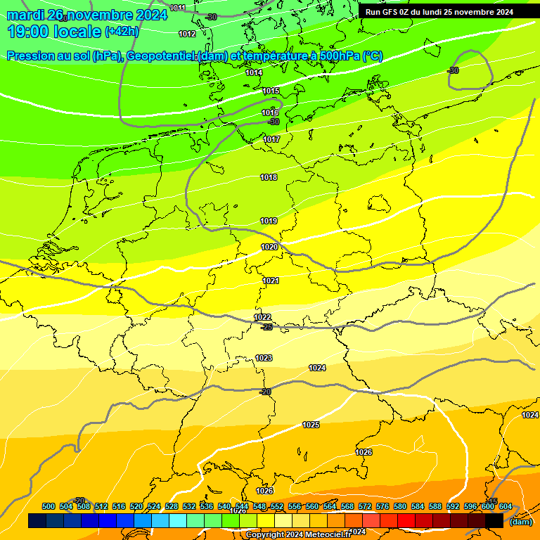 Modele GFS - Carte prvisions 