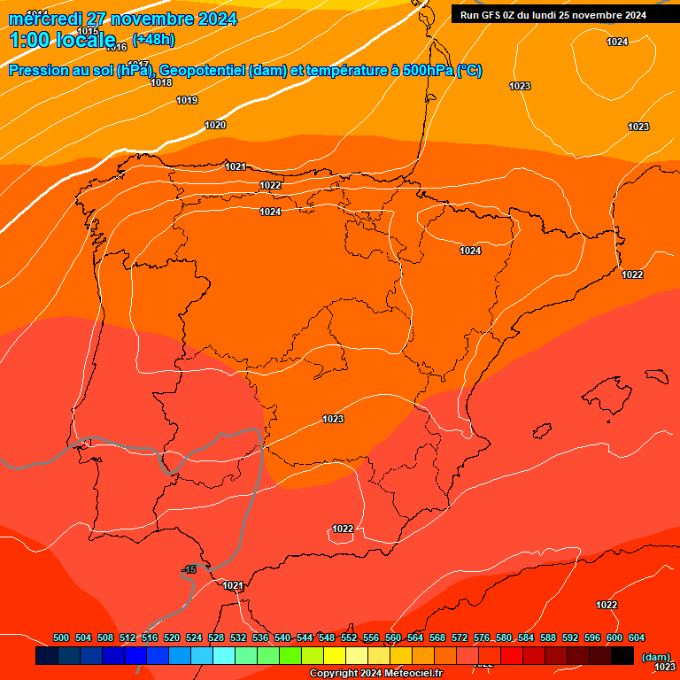 Modele GFS - Carte prvisions 