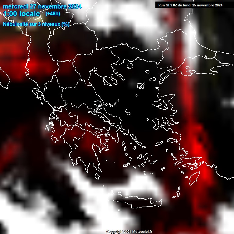 Modele GFS - Carte prvisions 