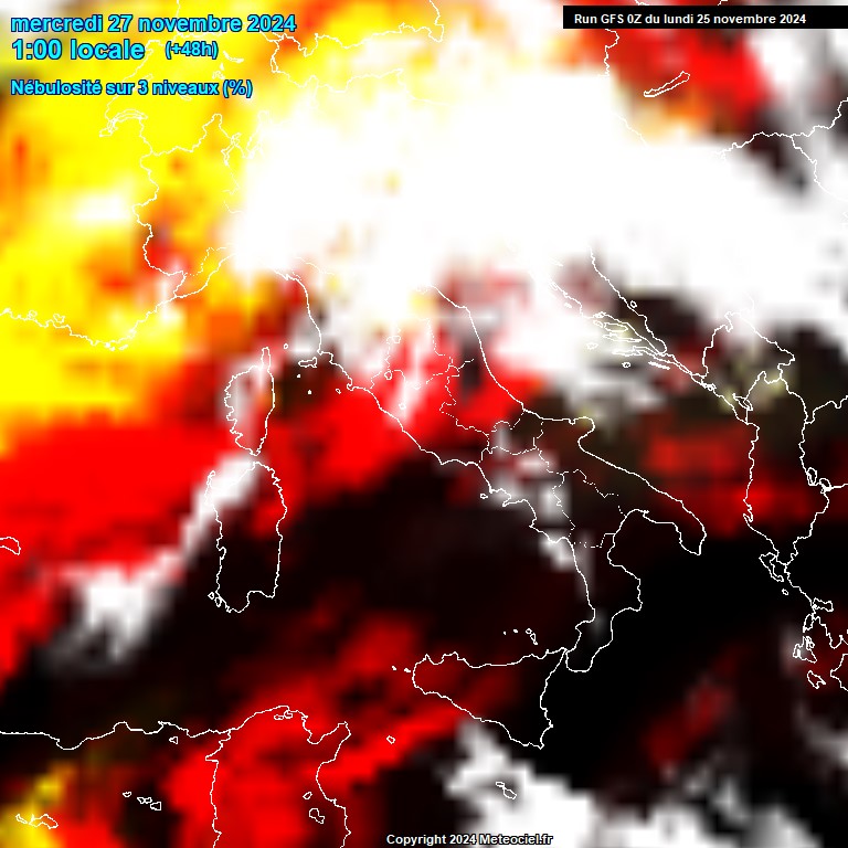 Modele GFS - Carte prvisions 