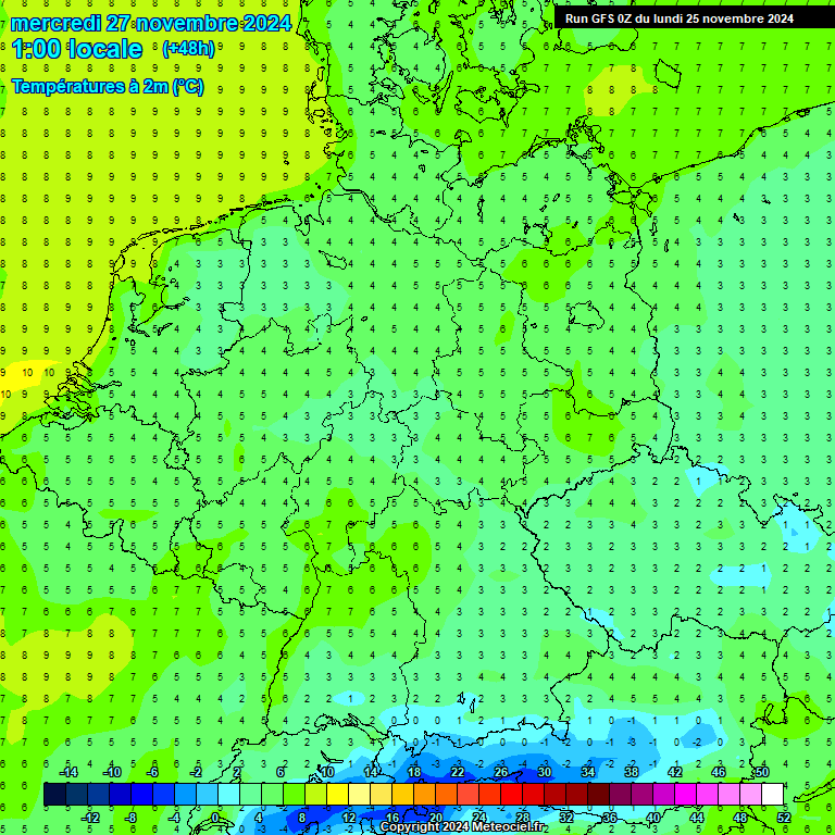 Modele GFS - Carte prvisions 