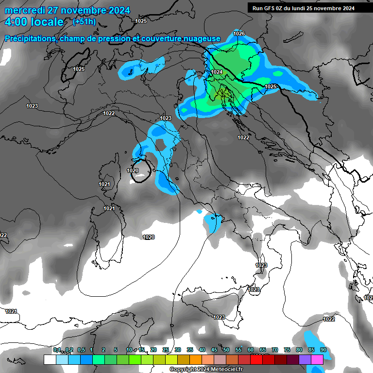 Modele GFS - Carte prvisions 