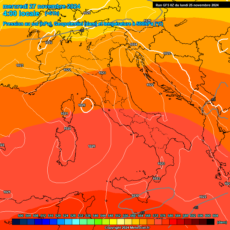 Modele GFS - Carte prvisions 