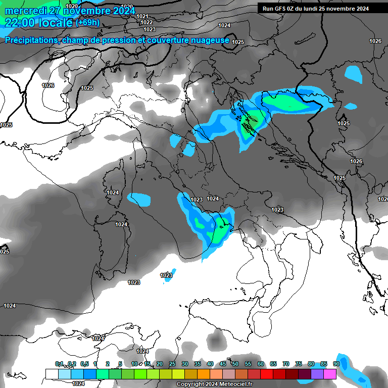 Modele GFS - Carte prvisions 