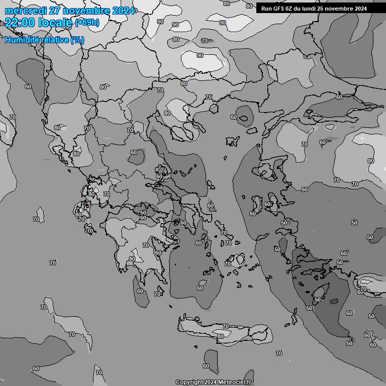 Modele GFS - Carte prvisions 