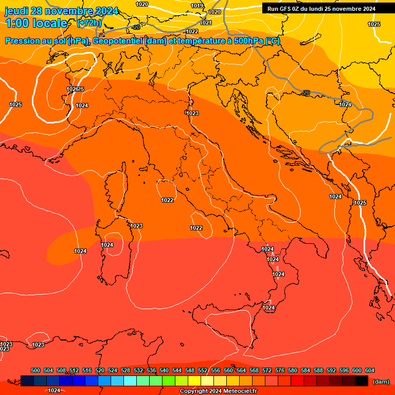 Modele GFS - Carte prvisions 