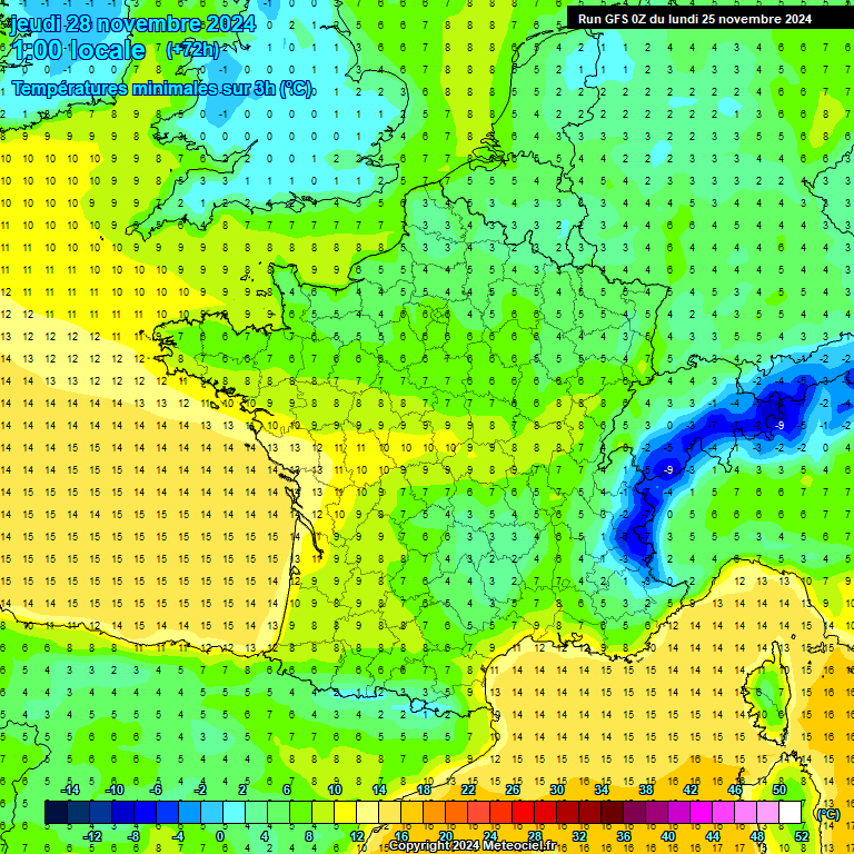 Modele GFS - Carte prvisions 