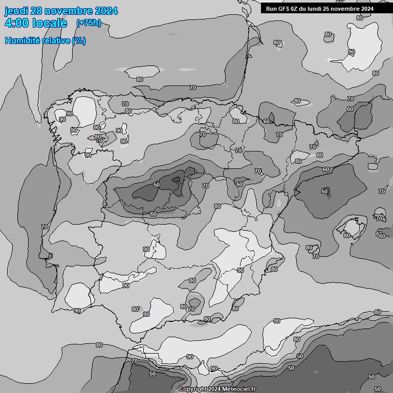 Modele GFS - Carte prvisions 