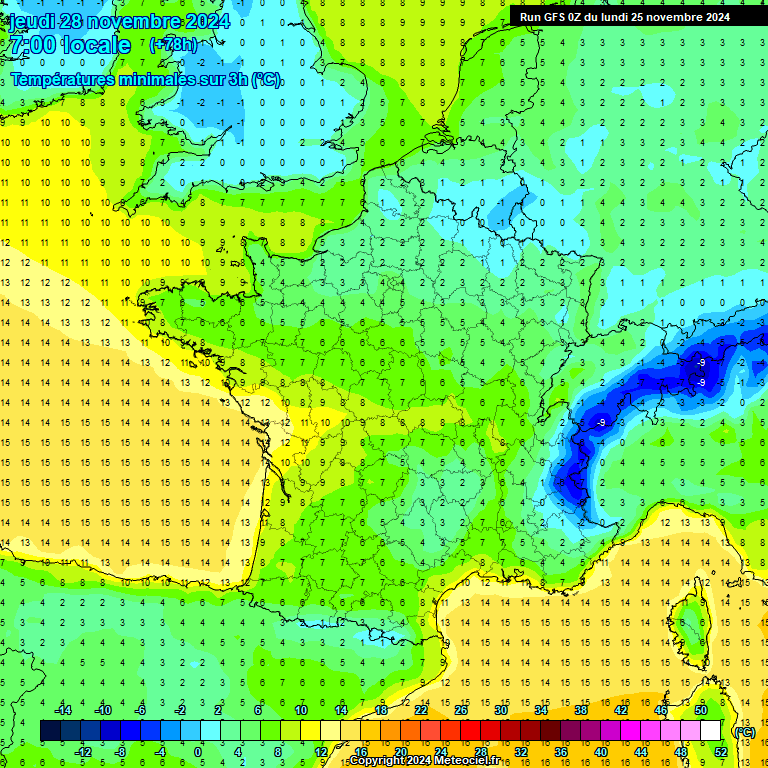 Modele GFS - Carte prvisions 