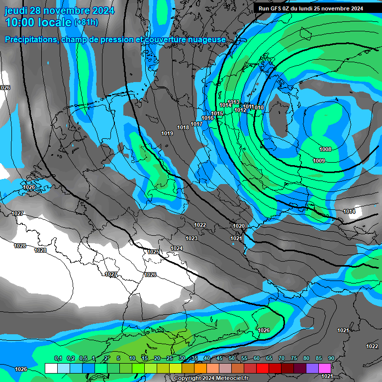 Modele GFS - Carte prvisions 