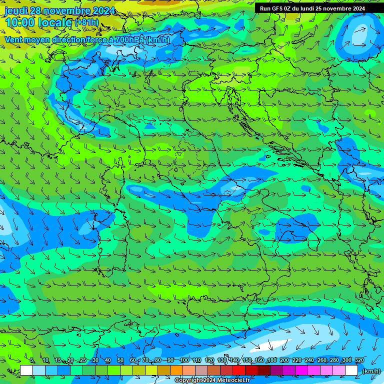 Modele GFS - Carte prvisions 