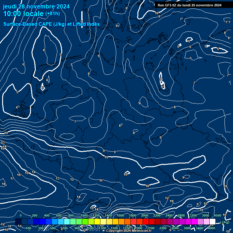 Modele GFS - Carte prvisions 