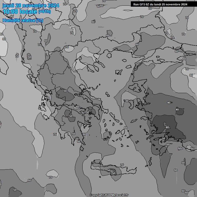 Modele GFS - Carte prvisions 