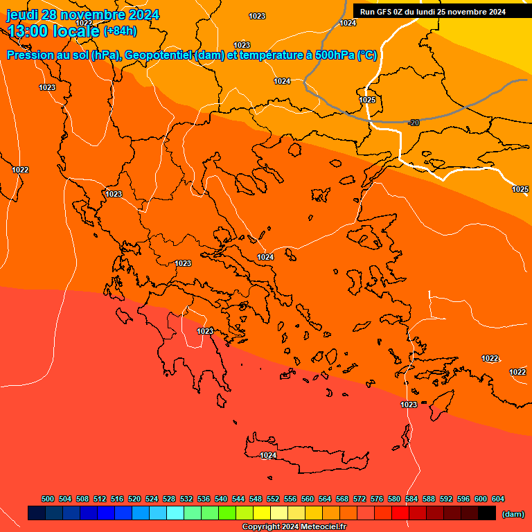 Modele GFS - Carte prvisions 