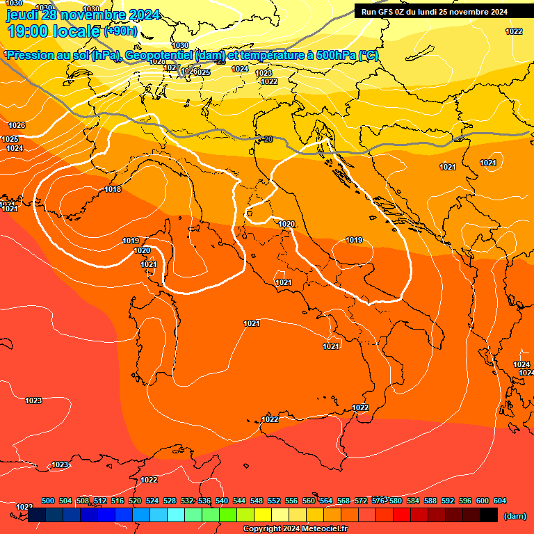 Modele GFS - Carte prvisions 